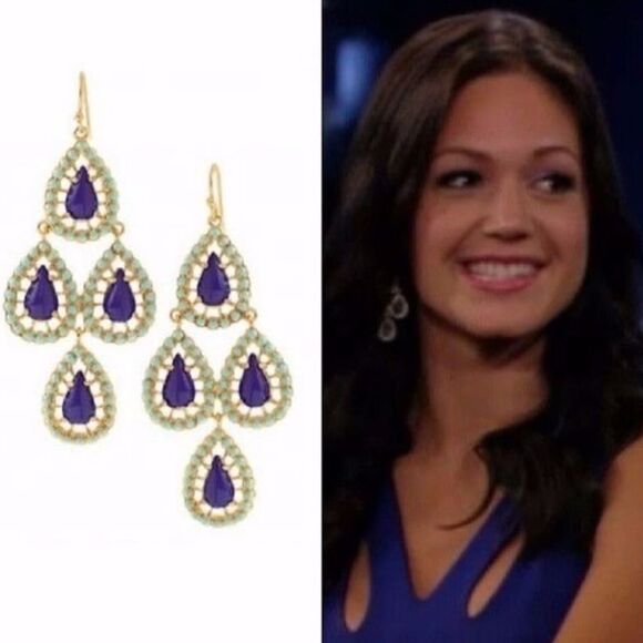 Stella & Dot Blue Seychelles Chandelier Earrings - Picture 4 of 9